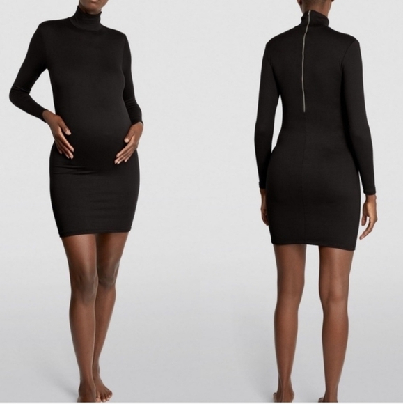 Bumpsuit The Nicole Black Long Sleeve Turtleneck Mini Maternity Dress - Size XL - Picture 14 of 14